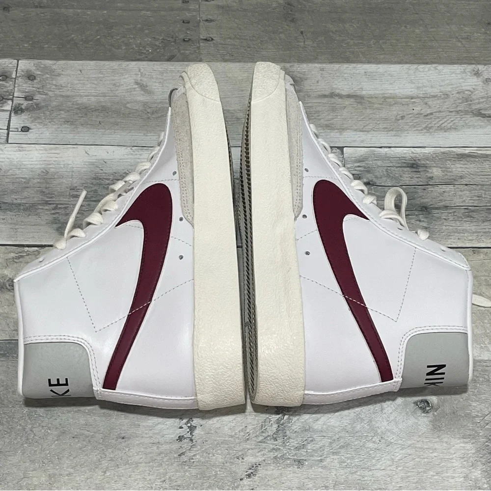 NIKE Blazer Mid '77 Vintage - White & Dark Beet Root - Sz - 8.5 . US Mens - Picture 6 of 12